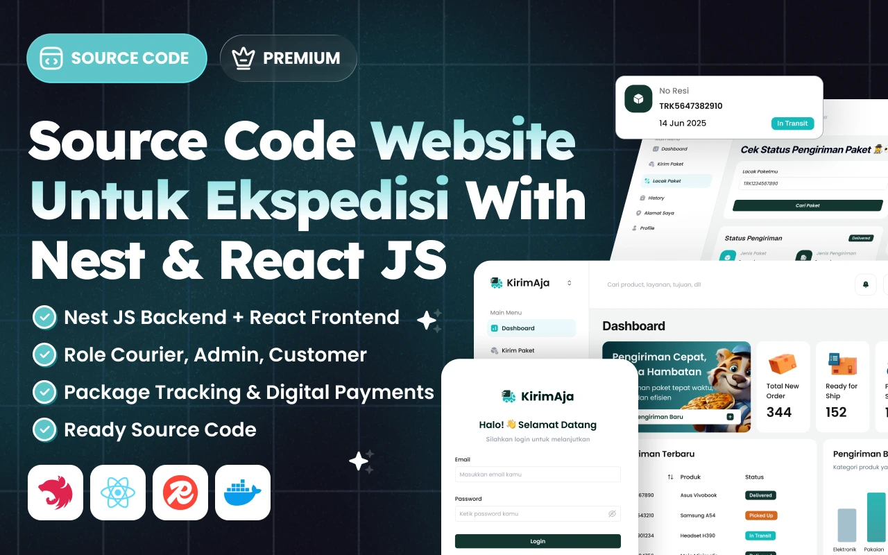 Kelas Source code Nest & React JS : Buat Website Untuk Ekspedisi di BuildWithAngga